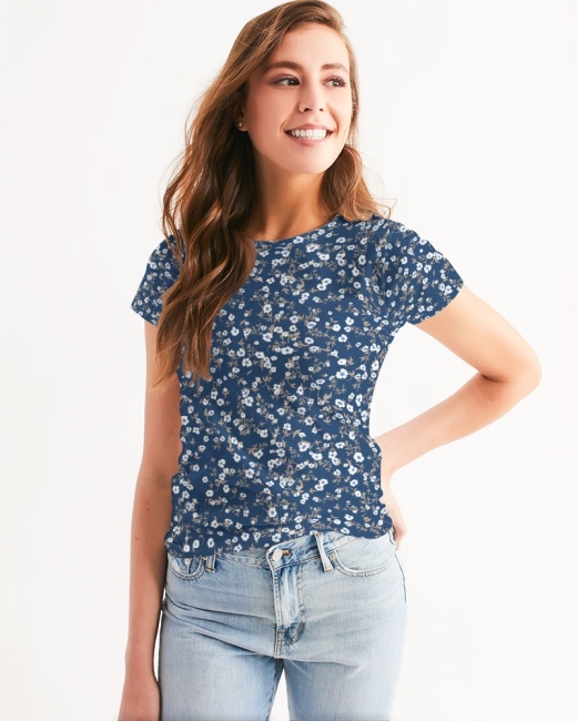 Women's Tee Navy Liberty Floral