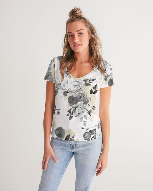 Women's V-Neck Tee Bouquet