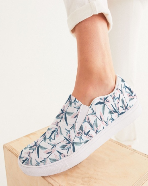 Women's Slip-On Canvas Shoe Painted Leaves