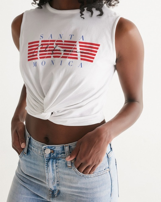 Women's Twist-Front Tank in White