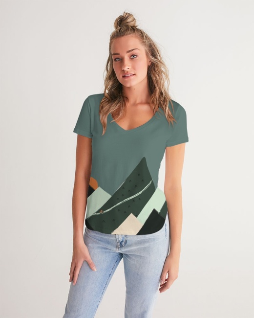 Women's V-Neck Tee Mountain