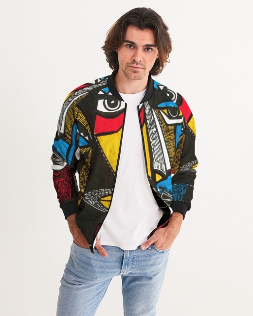 Men's Bomber Jacket Abstract Face