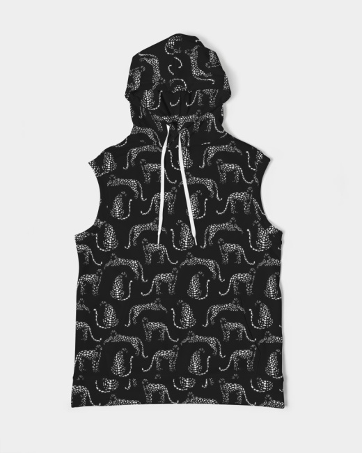 Men's Premium Heavyweight Sleeveless Hoodie Cheetah Silhouette