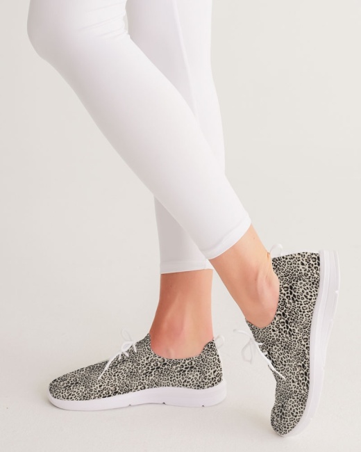 Women's Lace Up Flyknit Shoe Leopard