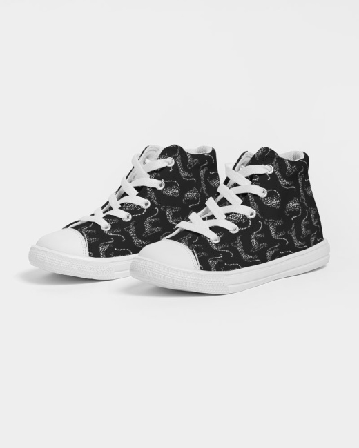 Kids Hightop Canvas Shoe Cheetah Silhouette