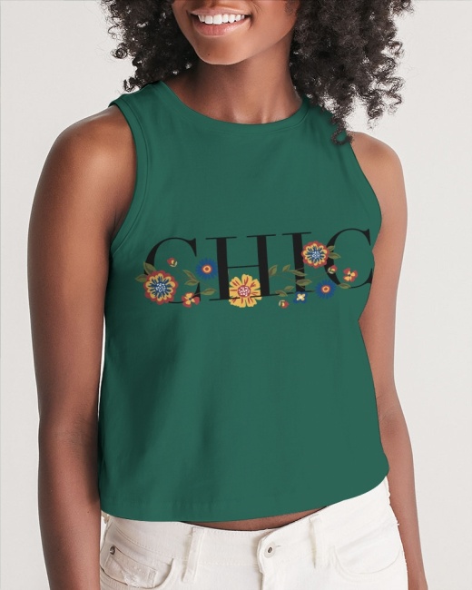 Women's Cropped Tank Top in Jungle Green