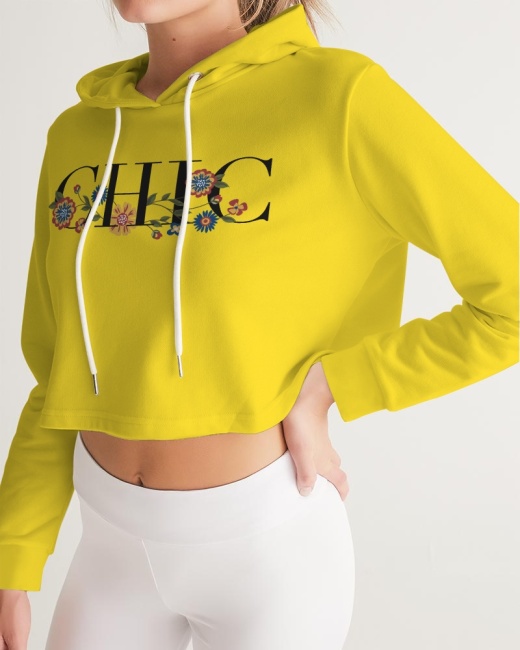 Women's Cropped Hoodie Yellow