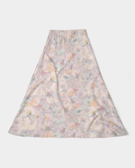 Women's A-Line Midi Skirt Floral Pastels