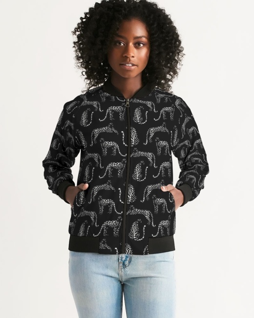Women's Bomber Jacket Cheetah Silhouette