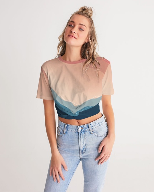 Women's Twist-Front Cropped Tee Sunrise