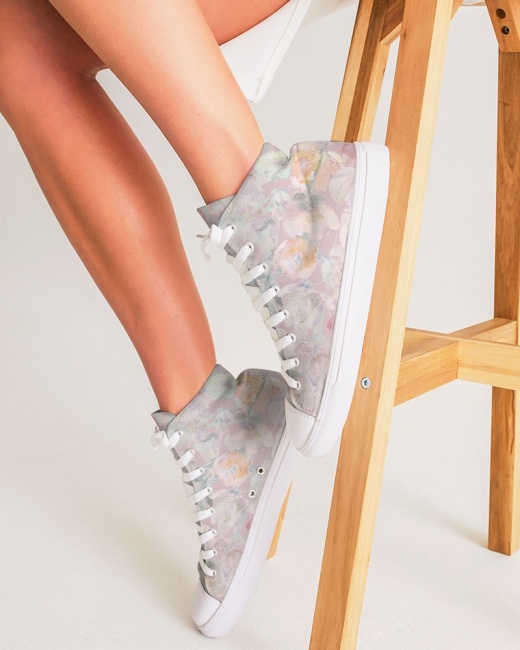 Women's Hightop Canvas Shoes Floral Pastels