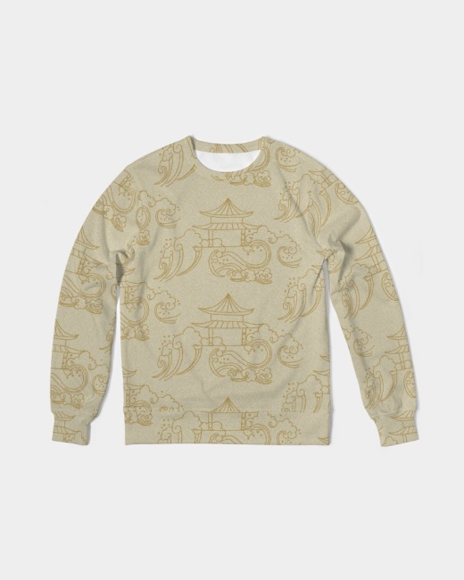 Men's Classic French Terry Crewneck Pullover Waves And Pavilion