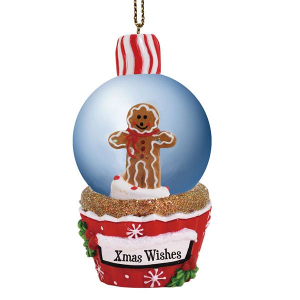 Christmas Wishes Cupcake Globe Ornament, Pack Of 12