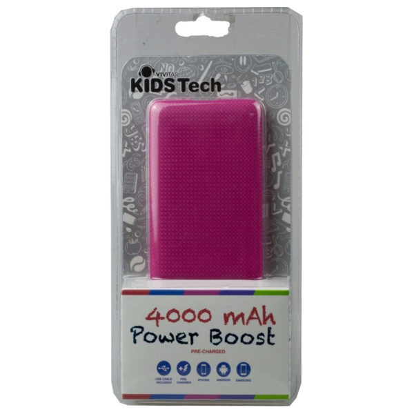 4000 Mah Power Boost Powerbank - Pink/Blue, Pack Of 4