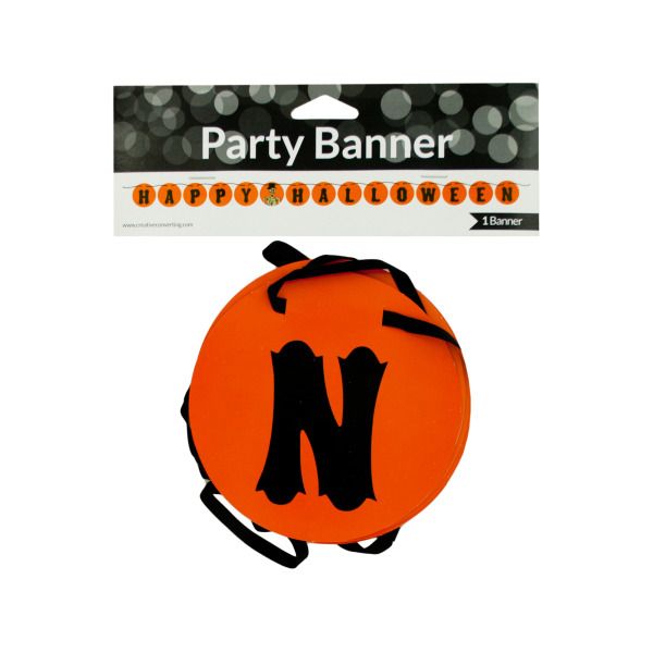Happy Halloween Party Banner With Skeleton, Pack Of 24
