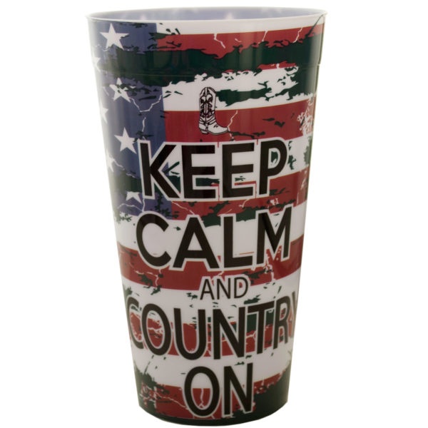 Keep Calm And Country On Plastic Tumbler Cup, Pack Of 40