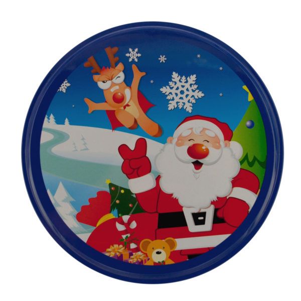 Blue Nested Tin Christmas Containers Set, Pack Of 8