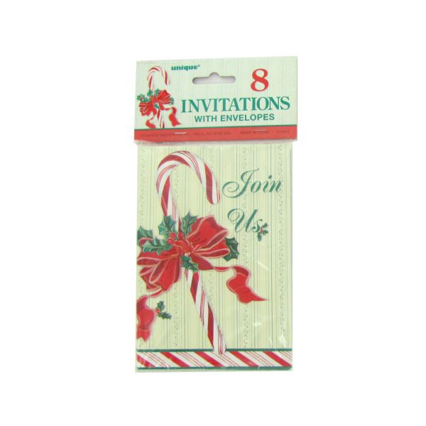 Candy Cane Invitations, Pack Of 24