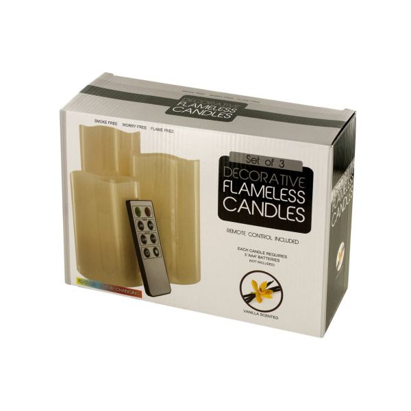 Vanilla Scented Flameless Candles Set With Remote