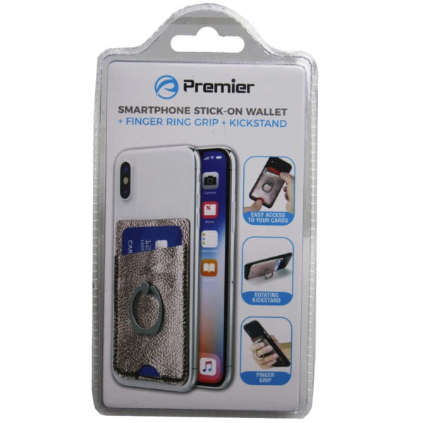 Premier Rose Gold Smartphone Stick On Wallet & Key Ring, Pack Of 18