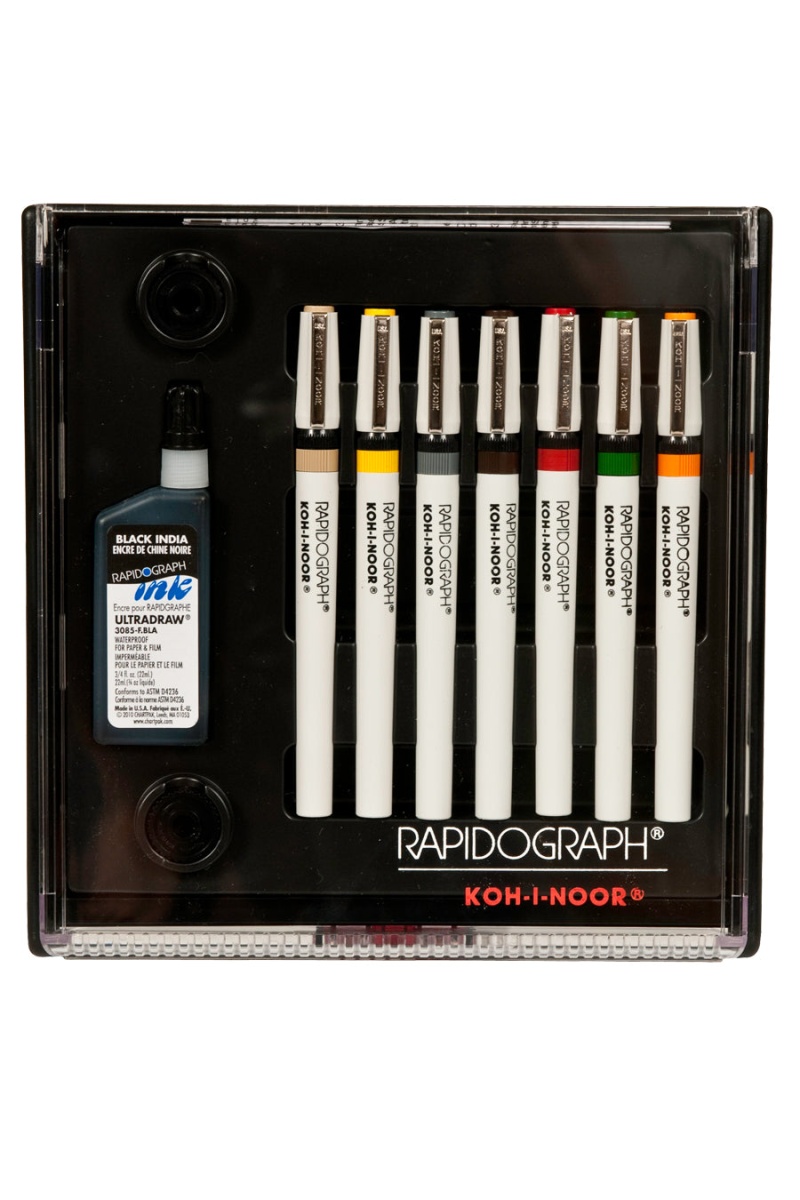 Koh-I-Noor® Rapidograph® Pen And Ink Sets 7 Pen Artist Set