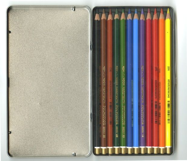 Mondeluz Aquarell Pencil Set, 12 Piece, Assorted Colors In A Tin