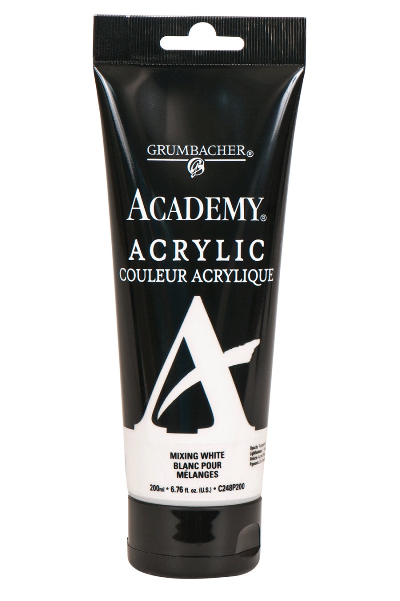 Grumbacher® Academy® Acrylic White Color Family Mixing White C248 / 200 Ml. (6.75 Fl. Oz.)