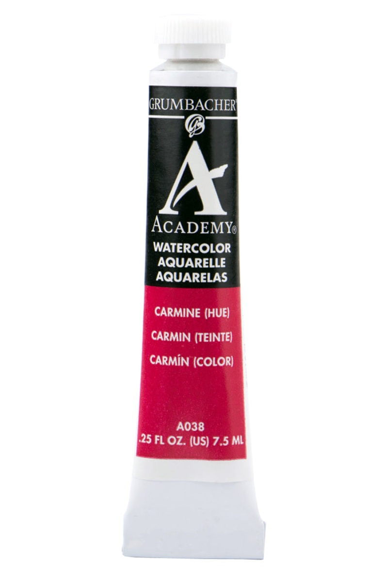 Academy® Watercolor Red Color Family Carmine Hue A038 / 7.5 Ml. (0.25 Fl. Oz.)