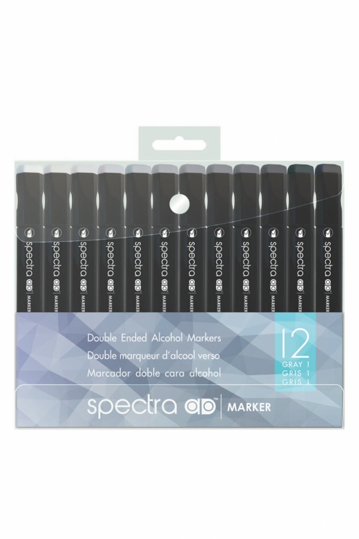 Spectra Ad Marker Cool Gray Set, 12 Colors