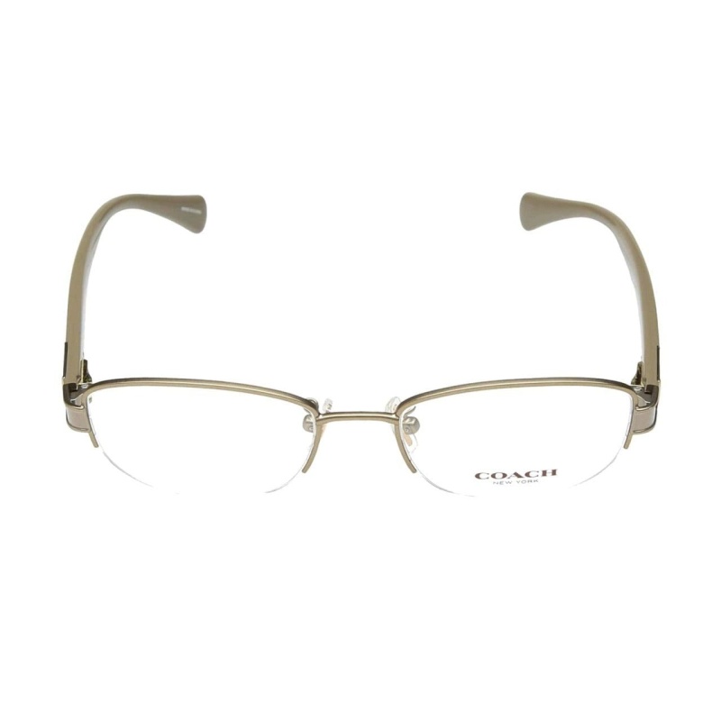 Coach Sand Sepia Rectangular Women's Metal Eyeglasses