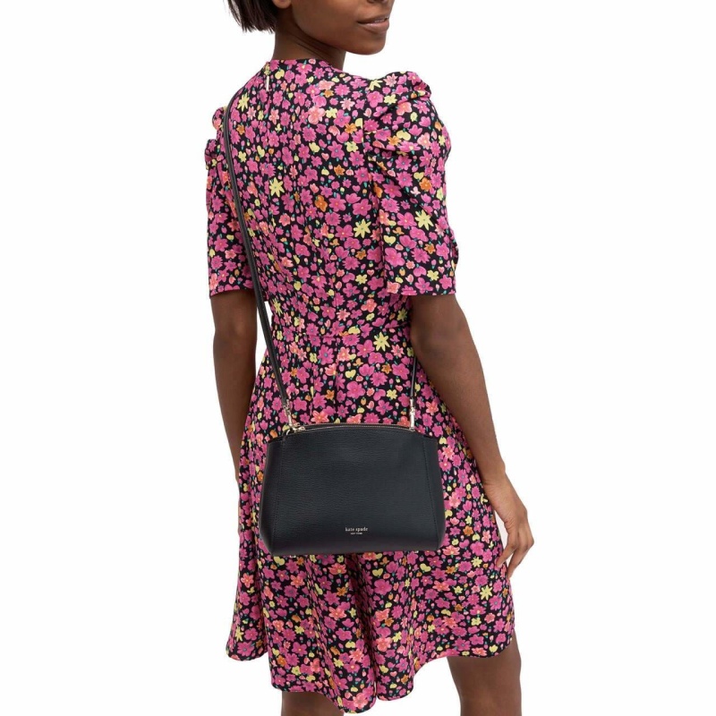 Kate Spade Sydney Double Zip Crossbody Crossgrain Leather Bag