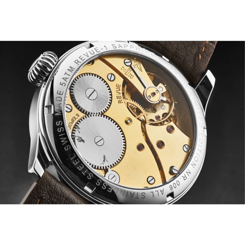 Zeno Men's 'Revue' Limited Edition Pocket Watch On The Wrist Grey Dial