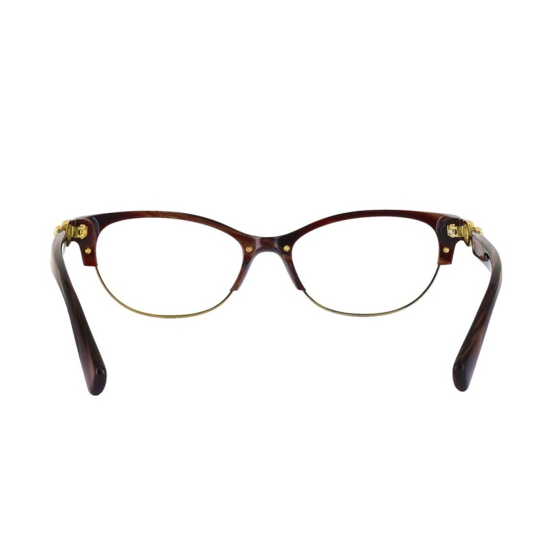 Coach Kitty Burgundy Horn Gold Oval Women's Metal Eyeglasses