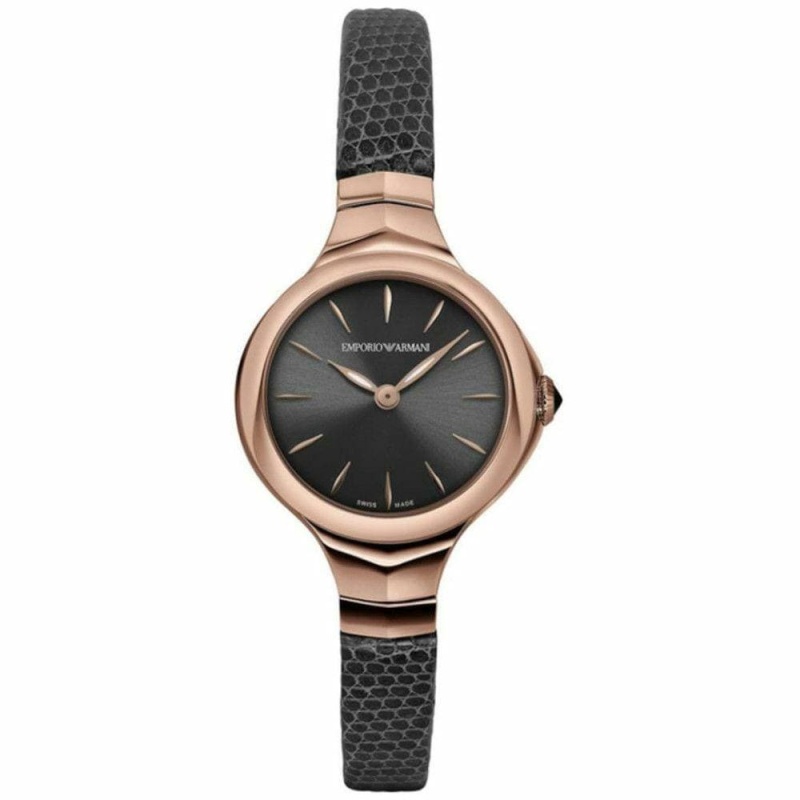 Emporio Armani Rose Gold Swiss Made Automatic Women's Watch W/ Lizard Strap