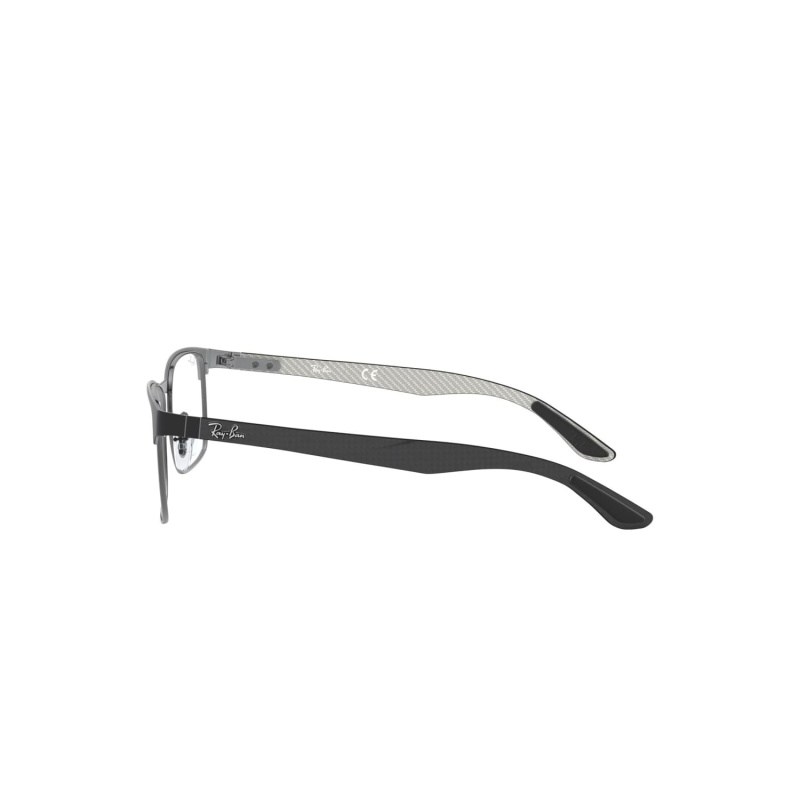 RayBan Carbon Fibre Matte Black Square 55M Lens Optical Eyeglasses