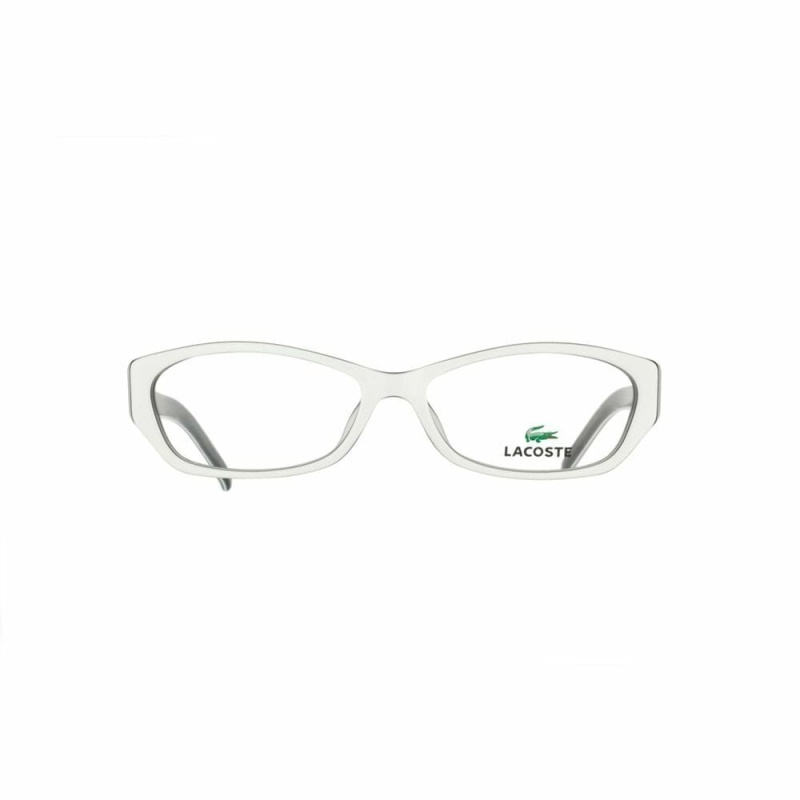 Lacoste White Dark Grey Rectangular Women's Plastic Eyeglasses