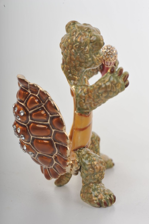 Turtle Singing with a Microphone Trinket Box by Keren Kopal
