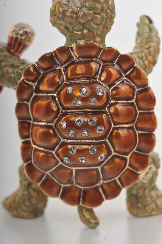 Turtle Singing with a Microphone Trinket Box by Keren Kopal