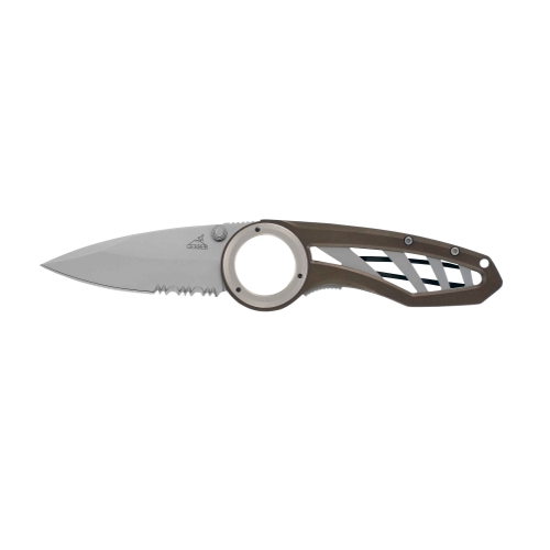 Handle Color: Brown, Blade Edge: Serrated