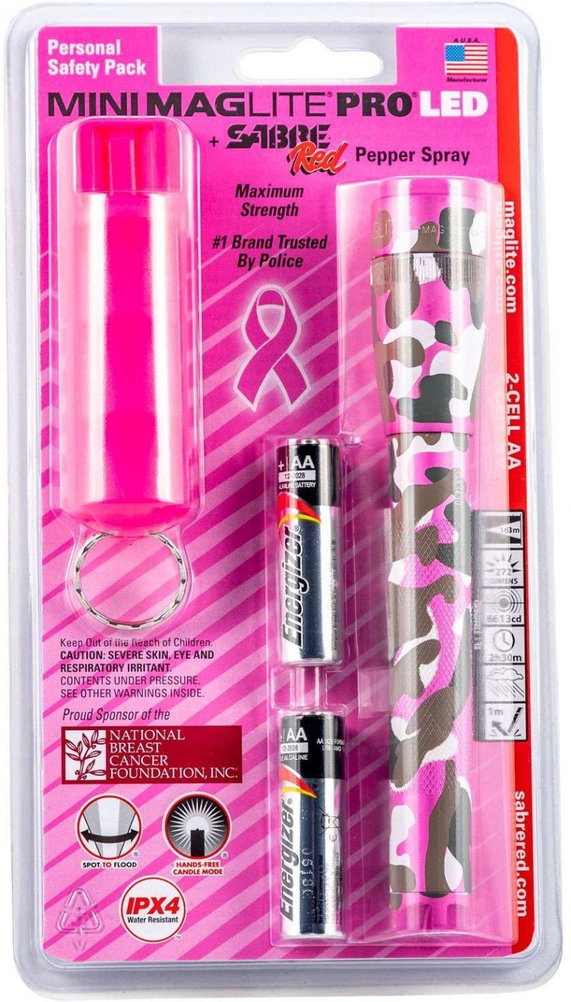 Mini Maglite Pro 2 AaCell Led Flashlight & Pepper Spray