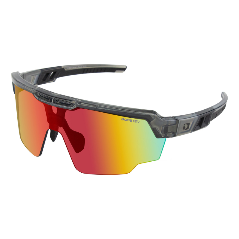 Wheelie Sunglasses - Gloss Clear/Gray Frame W/ Smoked Black Red Revo Lens