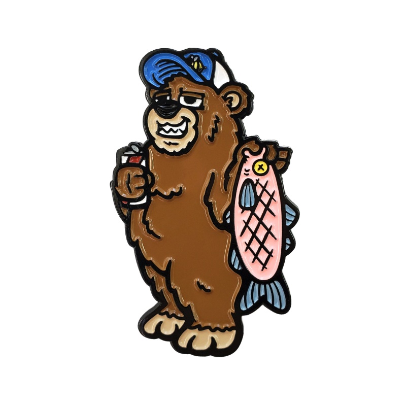 Gone Fishing Bear Pin