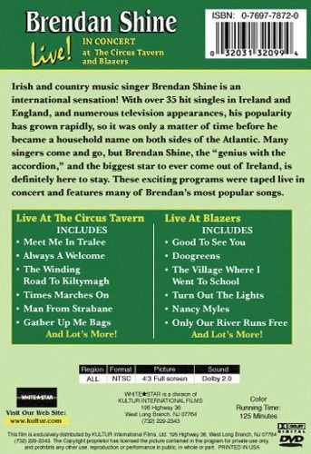 BRENDAN SHINE LIVE IN CONCERT (at The Circus Tavern & Blazers) DVD 5 Popular Music
