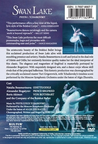 Swan Lake (Bolshoi Theatre) DVD 9 Ballet