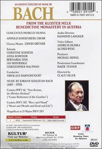 ADVENT CONCERT: BACH (Kloster Melk Benedictine Monastery) DVD 5 Classical Music