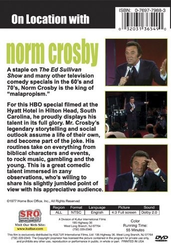 ON LOCATION with NORM CROSBY DVD 5 Comedy