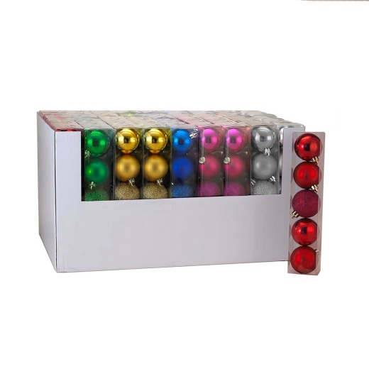 60mm Shatterproof Multicolored and Multi-Finish Ornaments