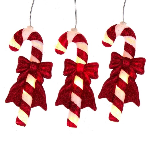 2' Battery Operated 5-Piece Candy Cane Led Light Set