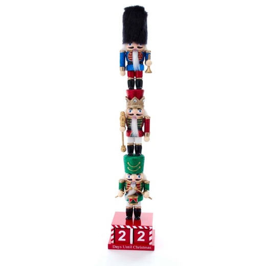 16" Stacked Miniature Nutcrackers With Calendar