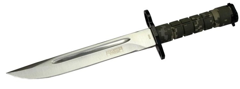 13.75" Green Digital Camo Bayonet Hunting Knife With Sheath